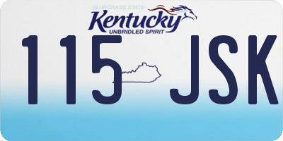 KY license plate 115JSK