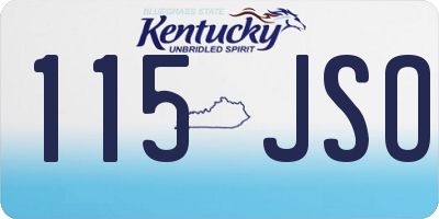 KY license plate 115JSO