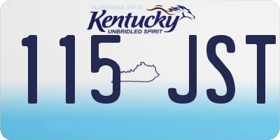 KY license plate 115JST