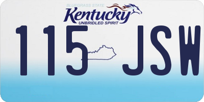 KY license plate 115JSW