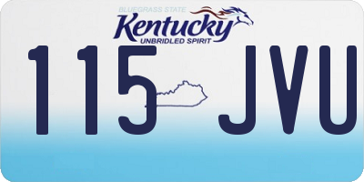 KY license plate 115JVU