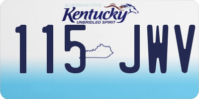 KY license plate 115JWV