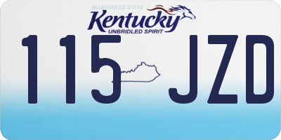 KY license plate 115JZD