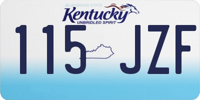 KY license plate 115JZF