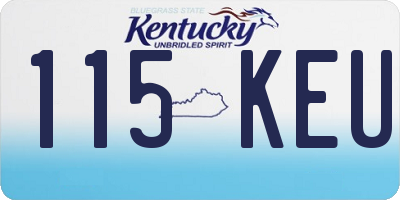 KY license plate 115KEU