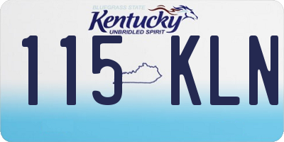 KY license plate 115KLN