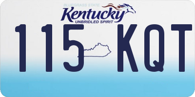 KY license plate 115KQT