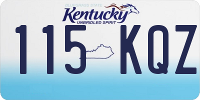 KY license plate 115KQZ
