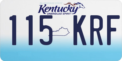 KY license plate 115KRF