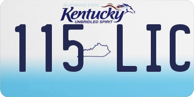 KY license plate 115LIC