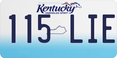 KY license plate 115LIE