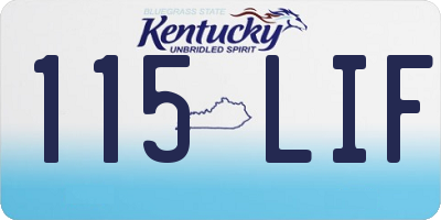KY license plate 115LIF