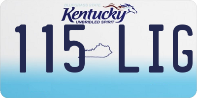 KY license plate 115LIG