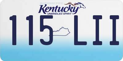 KY license plate 115LII