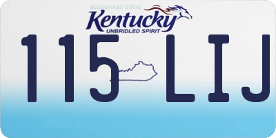 KY license plate 115LIJ