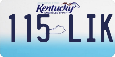 KY license plate 115LIK