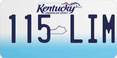 KY license plate 115LIM