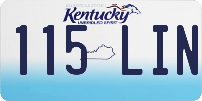 KY license plate 115LIN