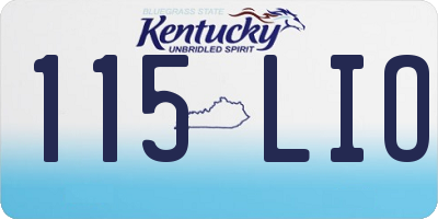KY license plate 115LIO
