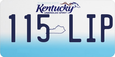 KY license plate 115LIP