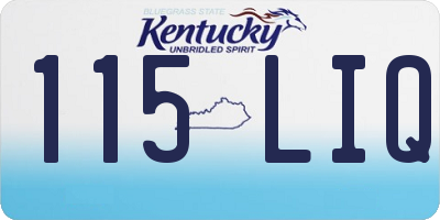 KY license plate 115LIQ