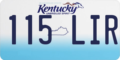 KY license plate 115LIR