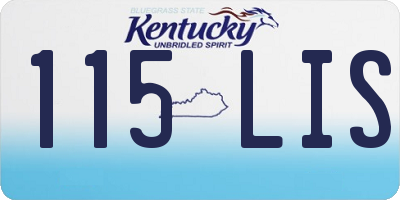 KY license plate 115LIS