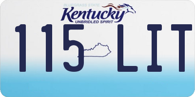 KY license plate 115LIT