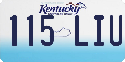 KY license plate 115LIU