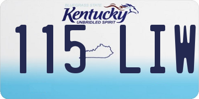 KY license plate 115LIW