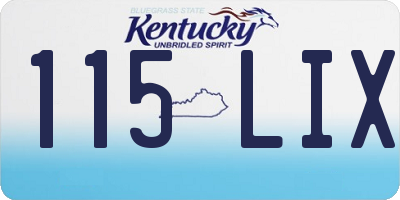 KY license plate 115LIX