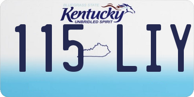 KY license plate 115LIY