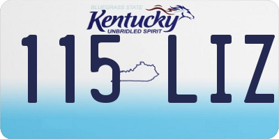 KY license plate 115LIZ