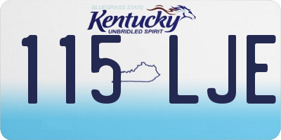 KY license plate 115LJE