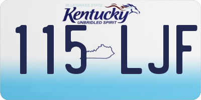 KY license plate 115LJF