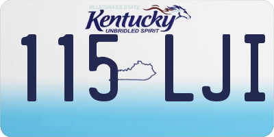 KY license plate 115LJI