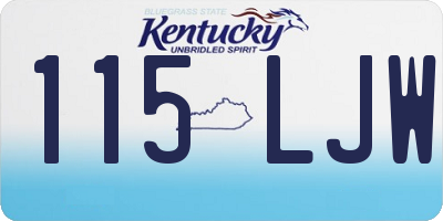 KY license plate 115LJW