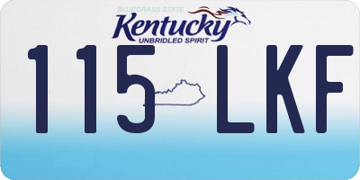 KY license plate 115LKF