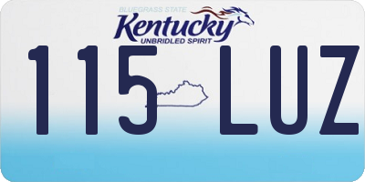 KY license plate 115LUZ
