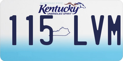 KY license plate 115LVM