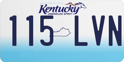 KY license plate 115LVN