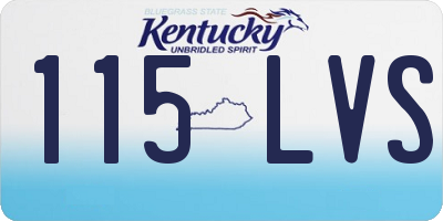 KY license plate 115LVS