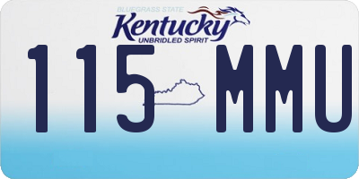 KY license plate 115MMU