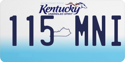 KY license plate 115MNI