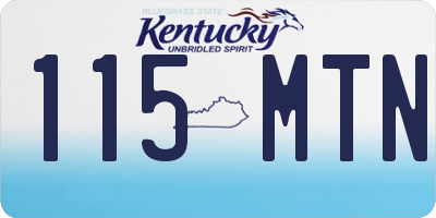 KY license plate 115MTN