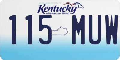 KY license plate 115MUW