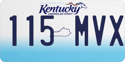 KY license plate 115MVX