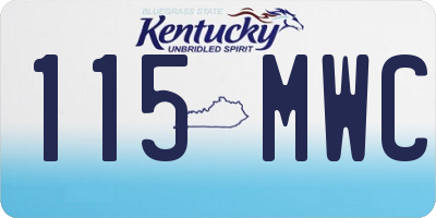 KY license plate 115MWC
