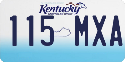 KY license plate 115MXA