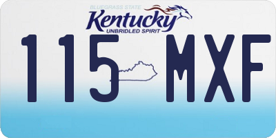 KY license plate 115MXF
